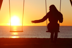 Single or divorce alone on swing
